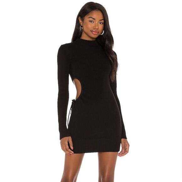 H:ours Black Sweater Dress black cut out sz XS revolve - Picture 1 of 10